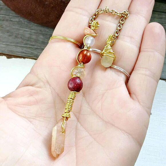 Aura Quartz Crystal Dowsing Pendulum, Divination Reiki - Picture 3 of 5